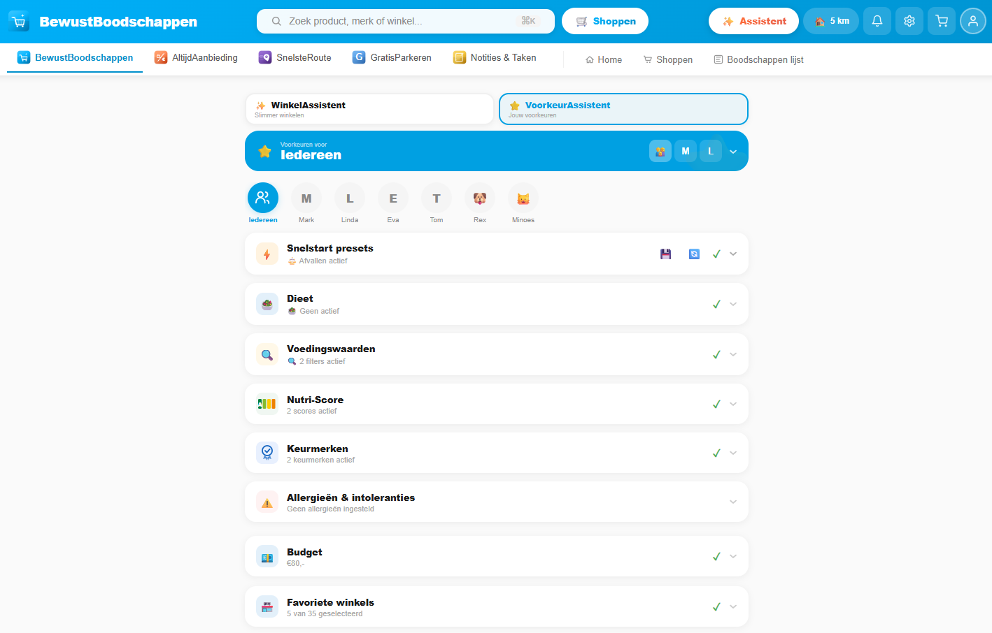 VoorkeurAssistent desktop